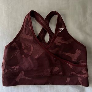Gymshark Burgundy Camo Sports Bra